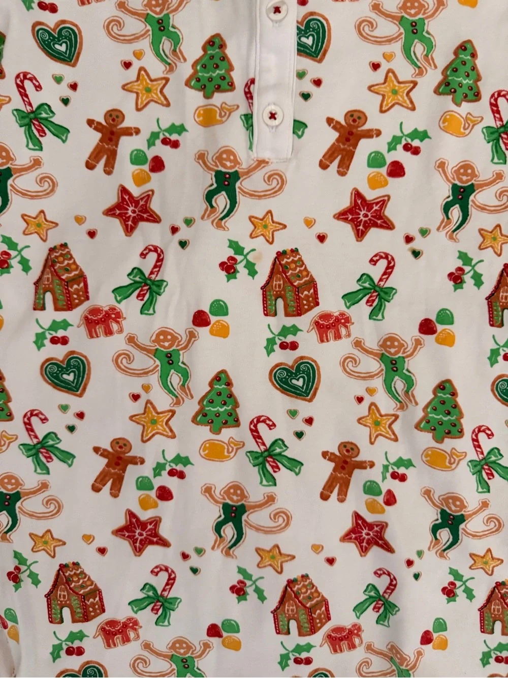 Roller rabbit Kids' White Holiday Gingerbread Pajama Top